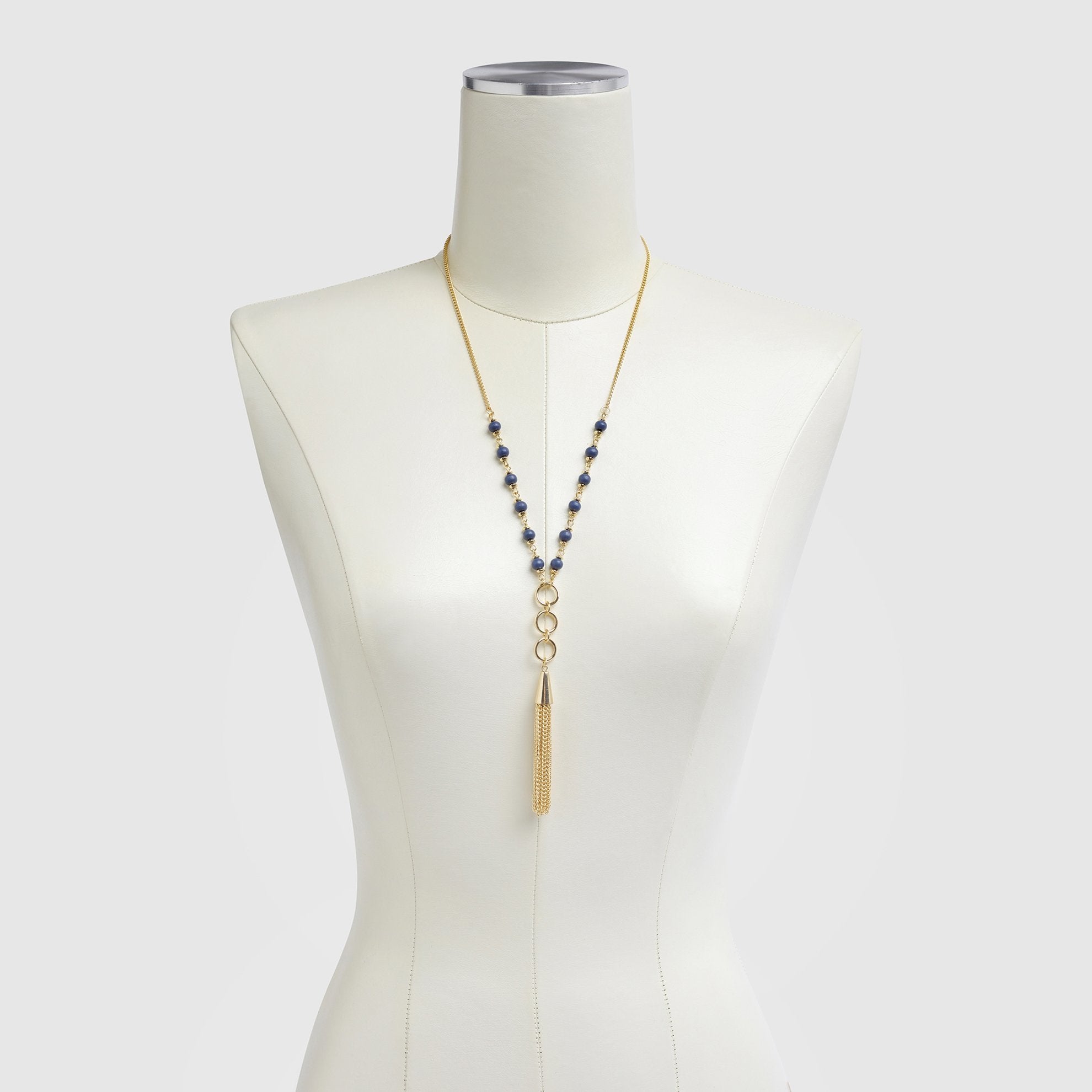Tassel Necklace on Dress Form