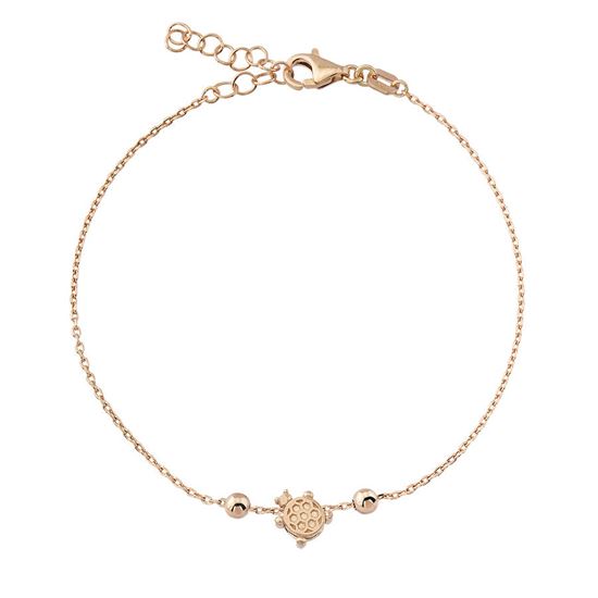 Rose gold plated 925 sterling silver bracelet with tortoise pendant.