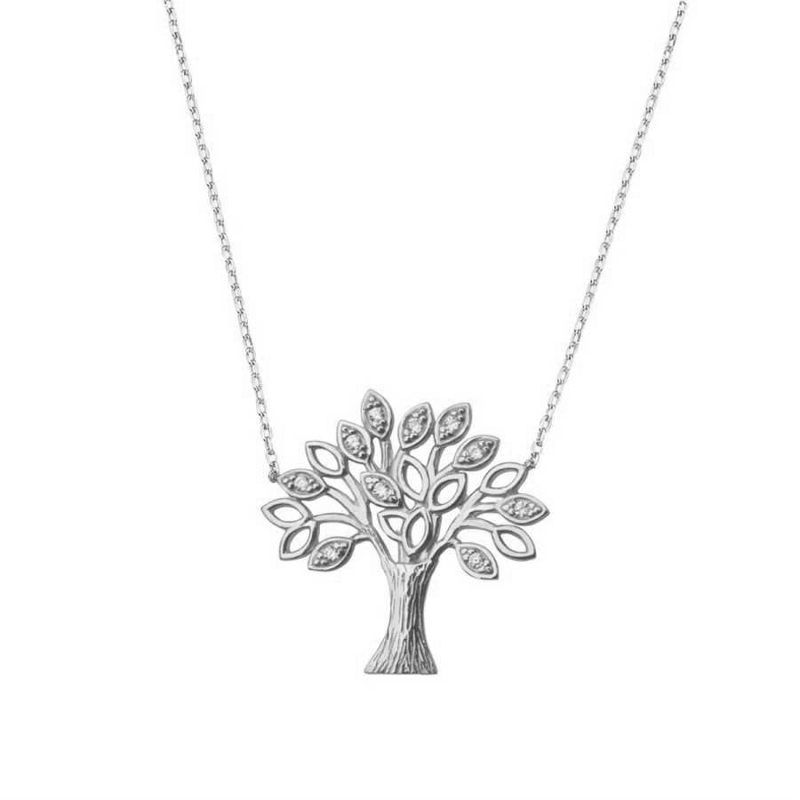 Silver necklace with Tree of Life pendant.