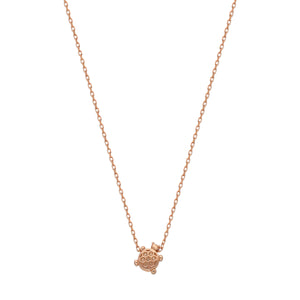 Rose gold plated silver necklace with tortoise pendant.