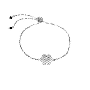 925 sterling silver chain bracelet with a snowflake pendant.
