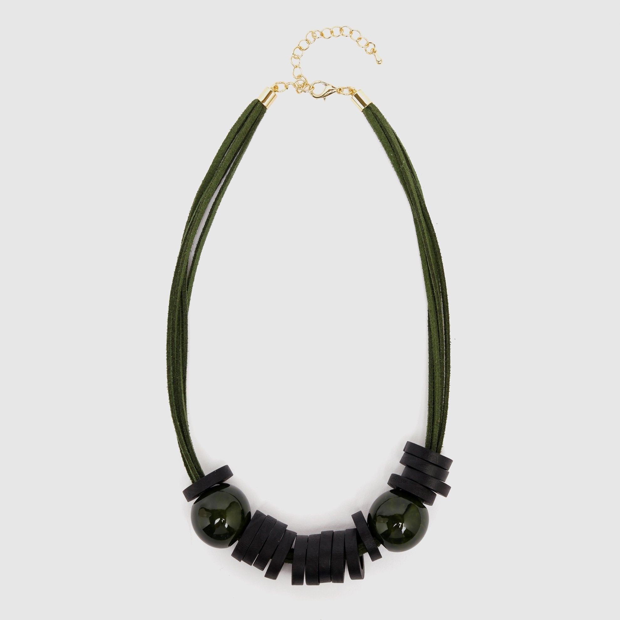 Green Wood Necklace Complete Look