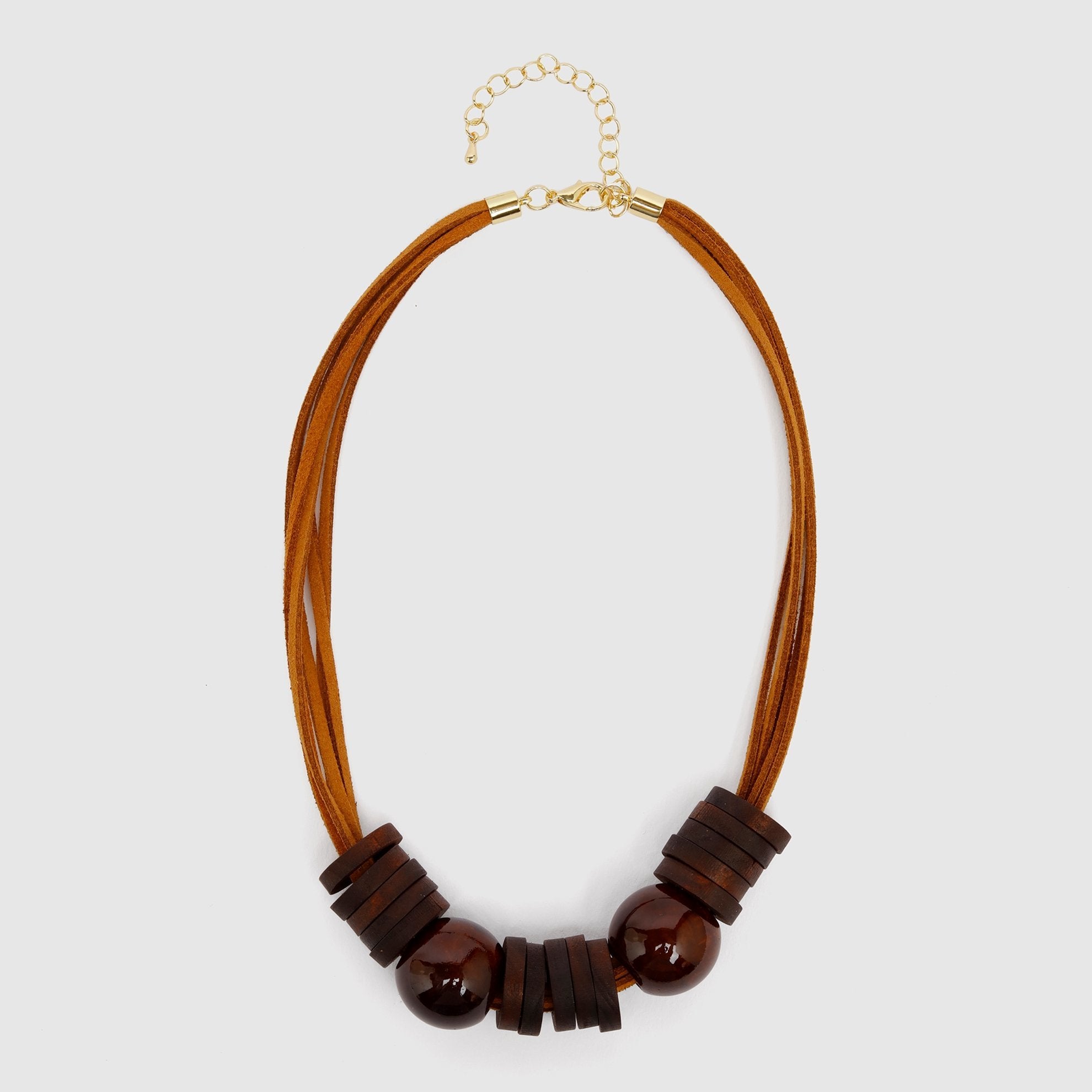 Brown Wood Circle Necklace Complete Look