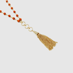 Tassel Chain Necklace Red