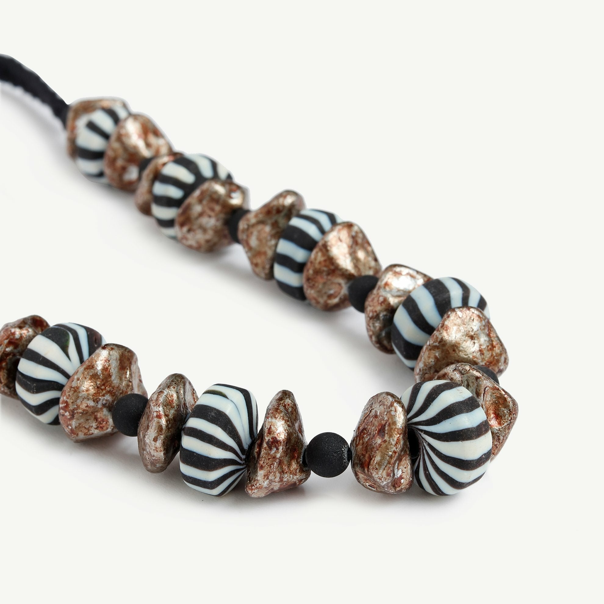 Zebra Striped Natural Stone Necklace