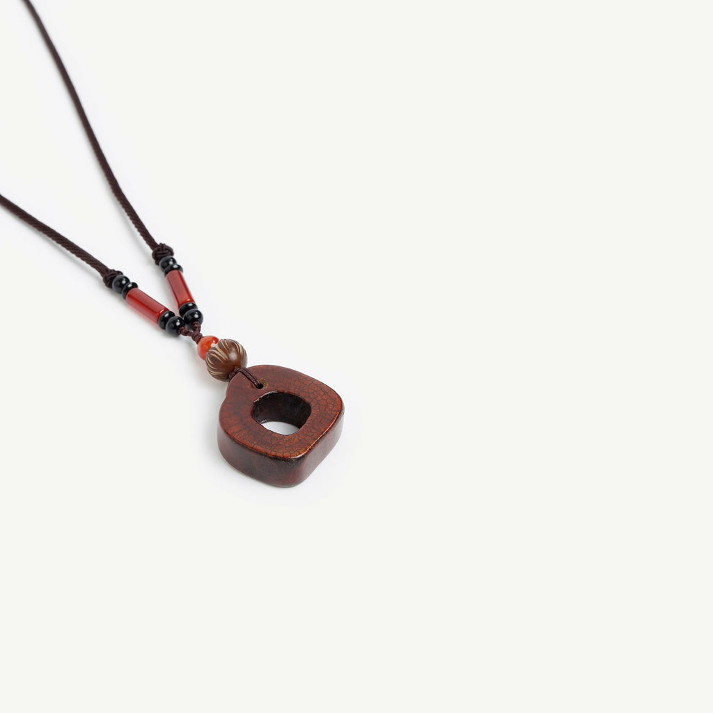 Brown Stone Necklace With Hole