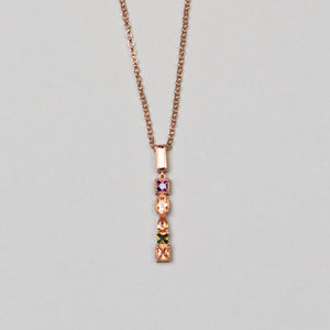 ‘I’ letter pendant necklace. 925 sterling silver, 18K rose gold plated.