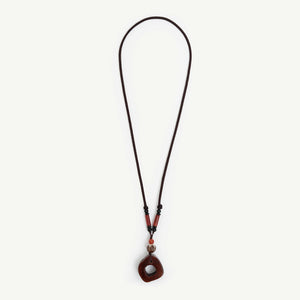 Long Chain Brown Stone Necklace